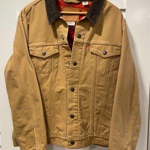 Mens Khaki Levi's Jacket with Corduroy Collar